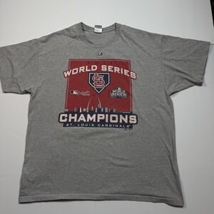 St. Louis Cardinals Shirt Mens XL Gray 2011 World Series Champions MLB Baseball